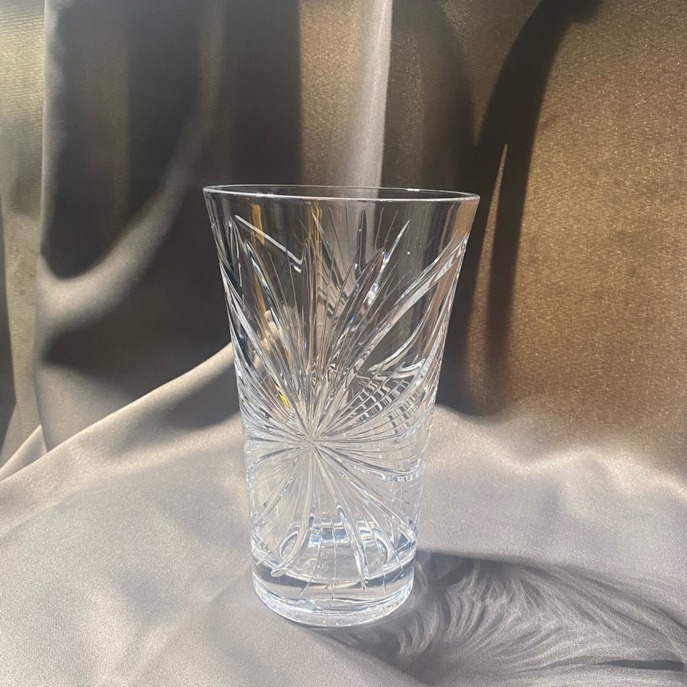 Cut Glass vase unmarked Poland or Czech